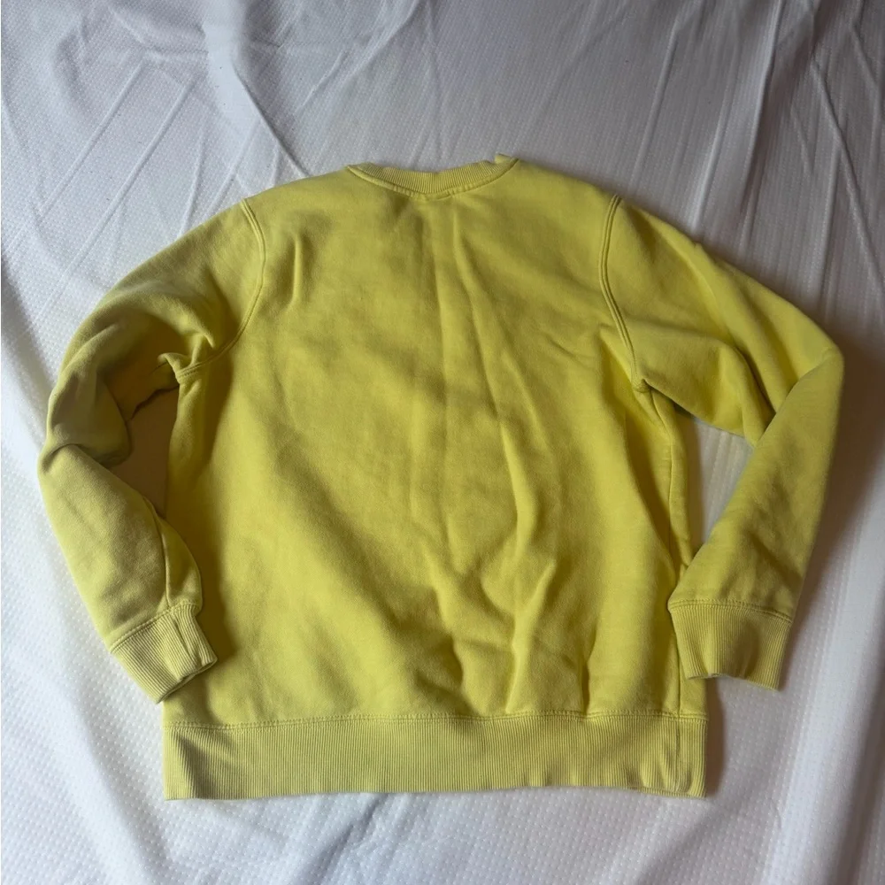 Stussy Yellow Crewneck Sweater with Blue Logo - Picture 2 of 4